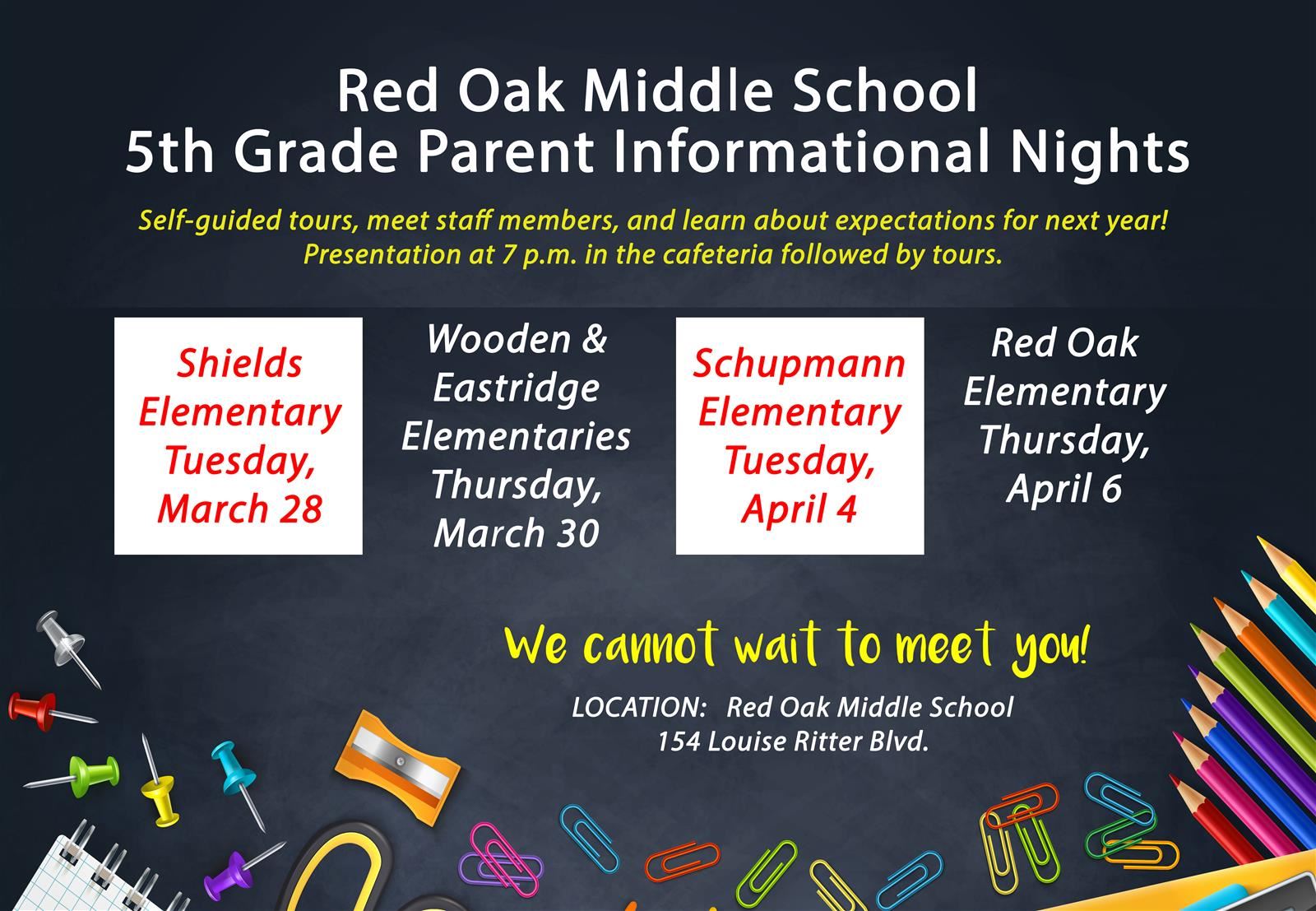  5th grade parent night at ROMS